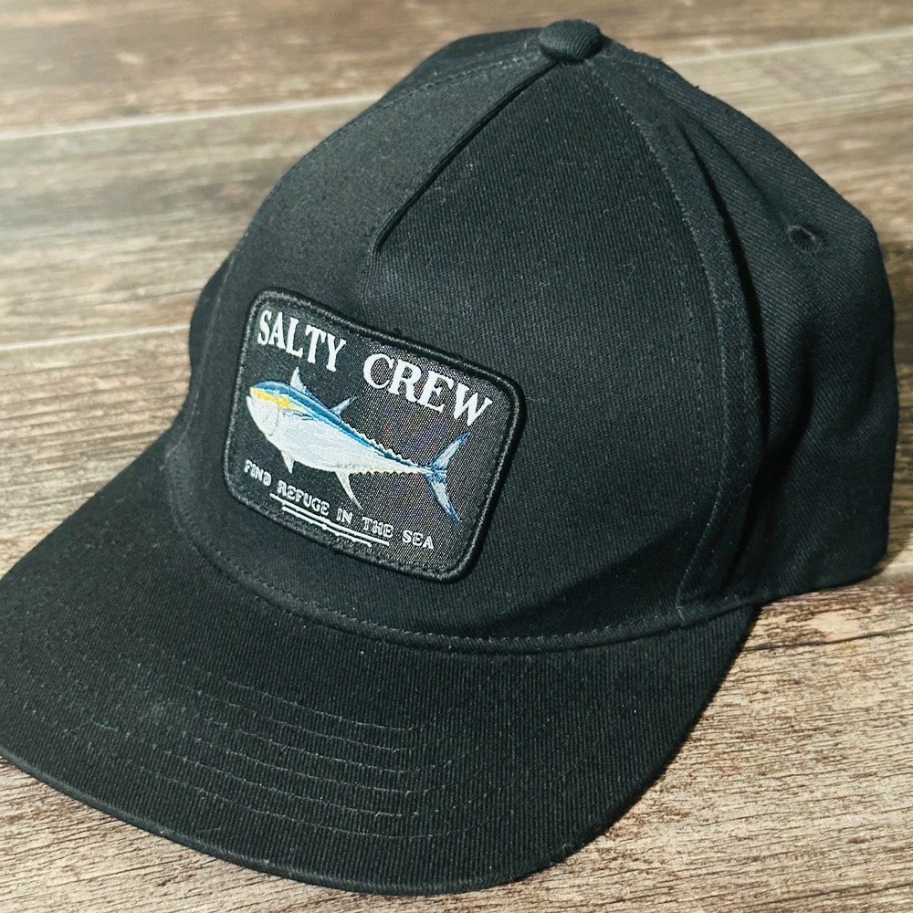 Salty Crew - Black  Adjustable Hat Cap - Find Refuge in The Sea